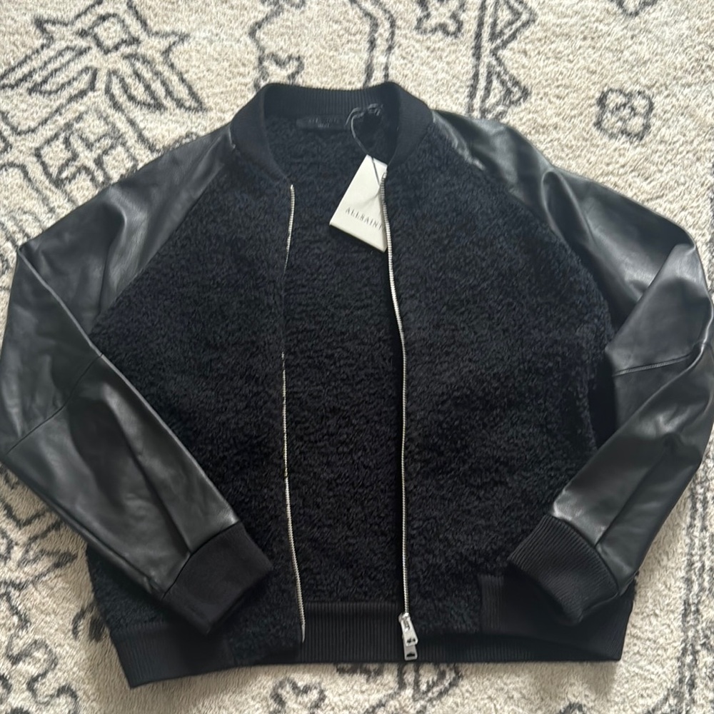 All Saints Black Bomber Jacket